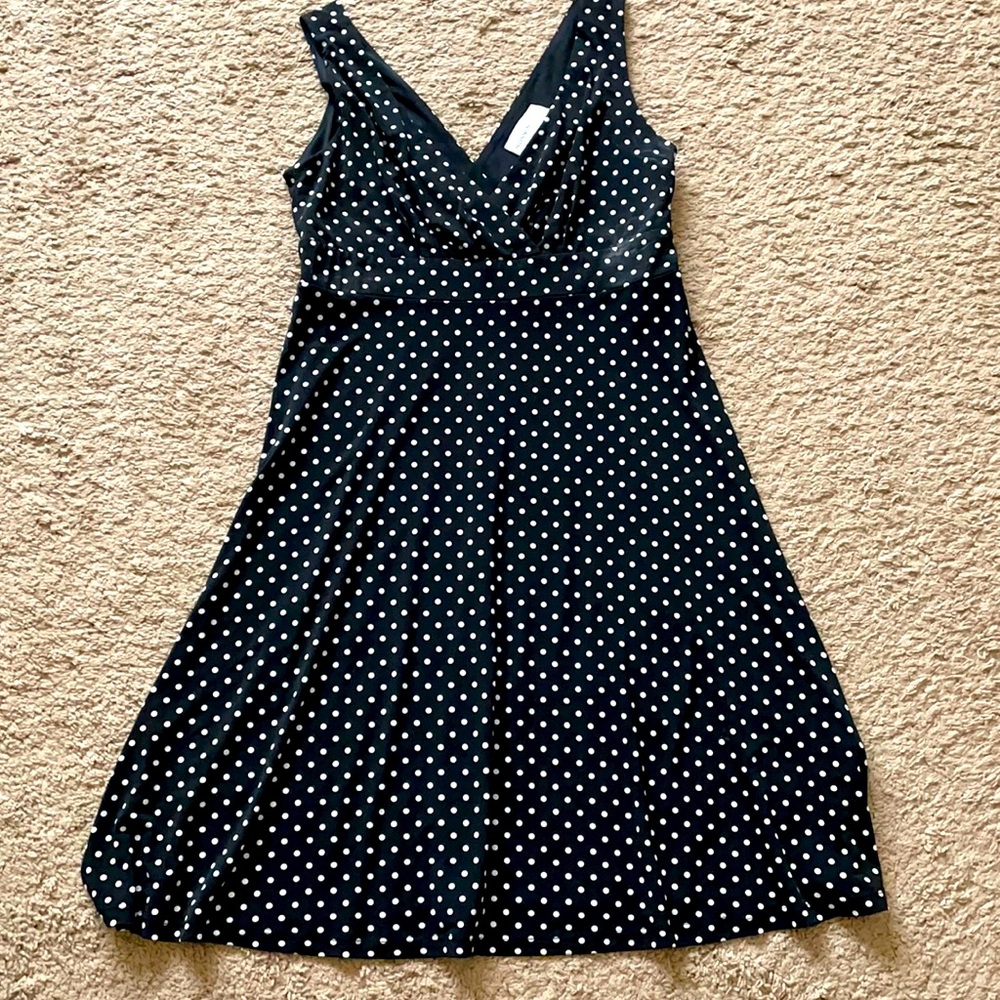 Black with white polkadot dress